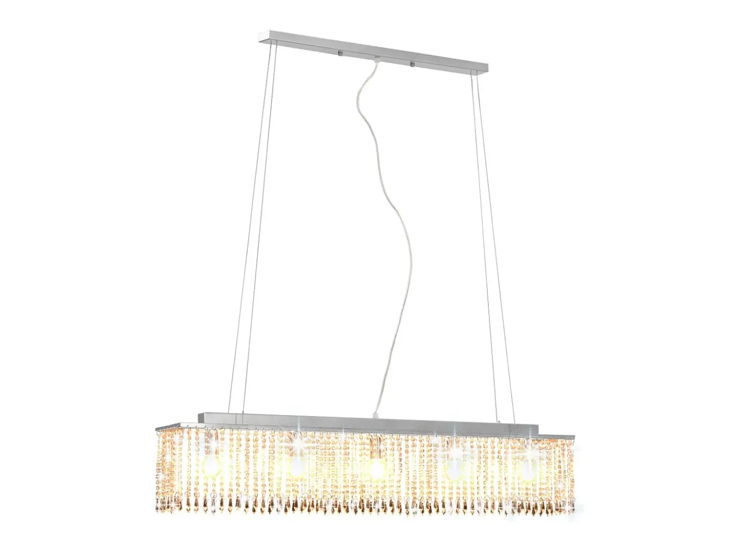 Lámpara de techo con cuentas de cristal plateado 104 cm E14 ES202776