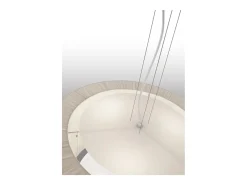 Lámpara de techo CORA estilo clásico - pantalla cinta plisada- D. ø59 cm x 3x E27 60W - acero y beige - IP20