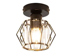Lámpara de techo de cristal negro moderna NETTLIFE E27, lámpara de cocina vintage con marco de metal