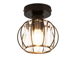 Lámpara de techo de cristal negro moderna NETTLIFE E27, lámpara de cocina vintage con marco de metal