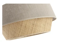 Lámpara de techo de diseño doble material lino natural y rafia SENSA