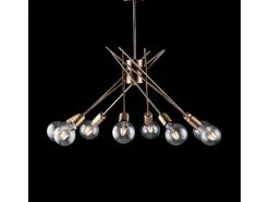 Lámpara de techo de hierro bronce cepillado polaco 8 luces H.62 Ø64 BL186-PL8-BRZ