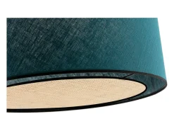 Lámpara de techo de lino azul pavo y rafia 50 cm de diám. TRAVES