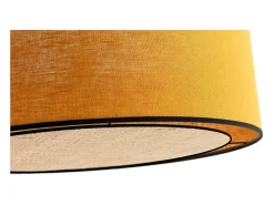 Lámpara de techo de lino amarillo mostaza y rafia 50 cm de diám. TRAVES