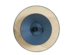 Lámpara de techo de lino azul pavo real y rafia natural 55 cm AZAMI