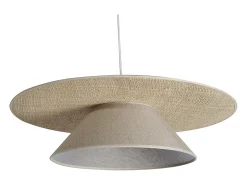 Lámpara de techo de lino beige y rafia natural 55 cm AZAMI