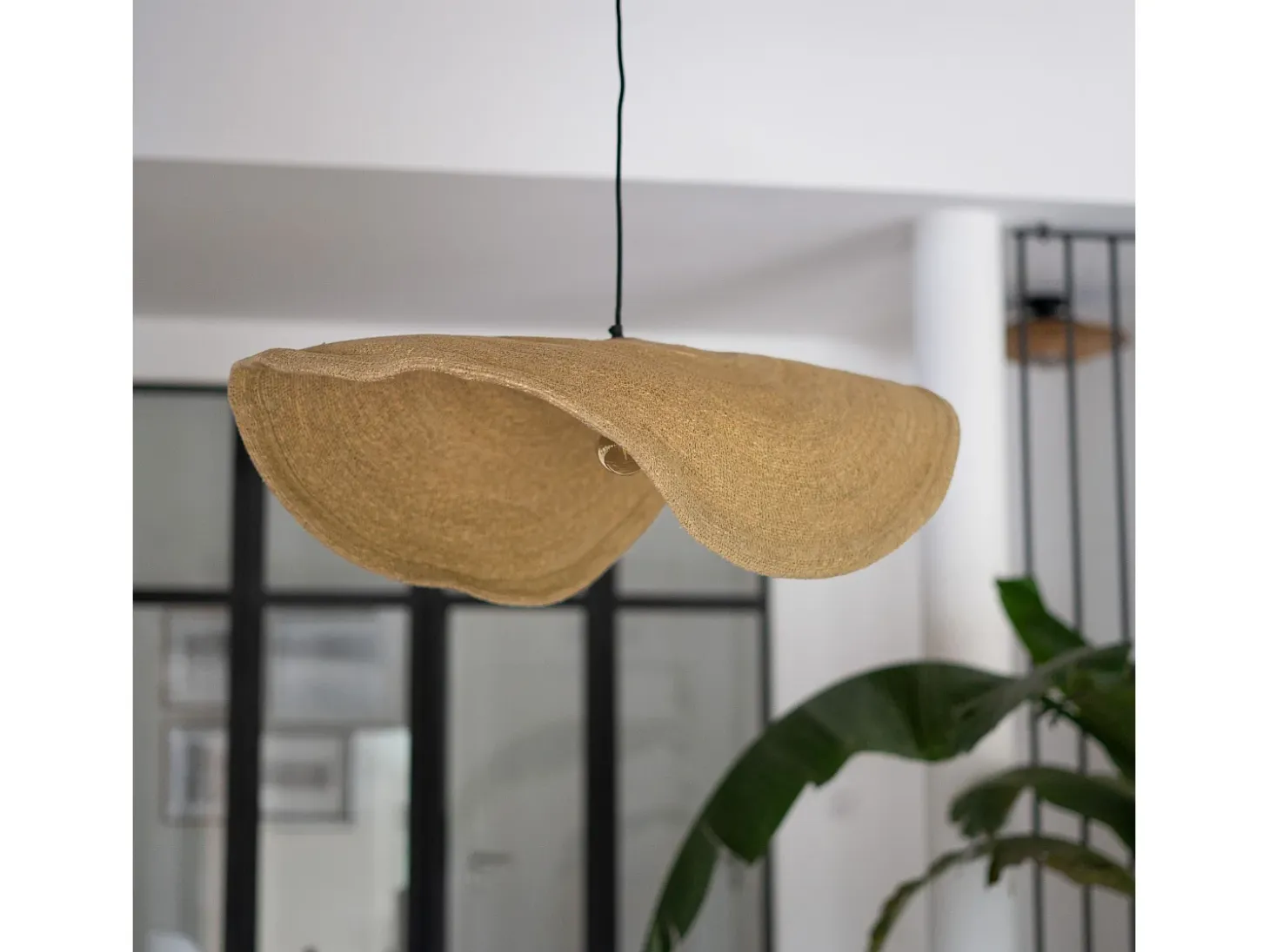 Lámpara de techo de material natural y metal D91 cm - Maho