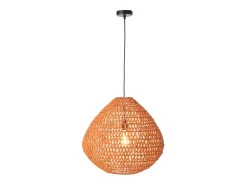 Lámpara de techo de metal y fibra naranja 50x50x45 cm