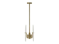 Lámpara de techo de metal dorado con pantallas de vidrio decorado Glass