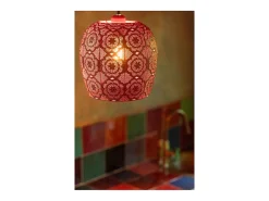Lámpara de techo de metal rojo 23.5x23.5x39 cm