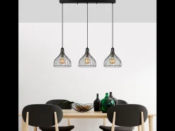Lámpara de techo de metal negro MARIE - 3 luces, diseño moderno y minimalista