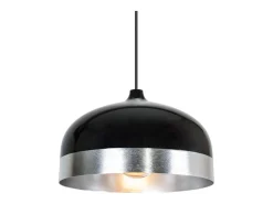 Lámpara de techo Edison Lumit 60W altura regulable negro/plata Ø33 cm