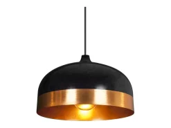 Lámpara de techo Edison Lumit 60W altura regulable negro/oro Ø33 cm