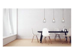 Lámpara de techo ELGA estilo moderno - Alt. 120 cm - E27 60W - acero y madera - negro - ip20
