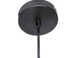 Lámpara de techo en metal y madera semicírculo