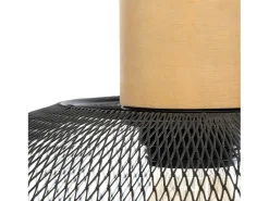 Lámpara de techo en metal y madera semicírculo