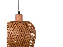 Lámpara de techo Filipinas Bel Air 40W altura regulable madera natural Ø19 cm