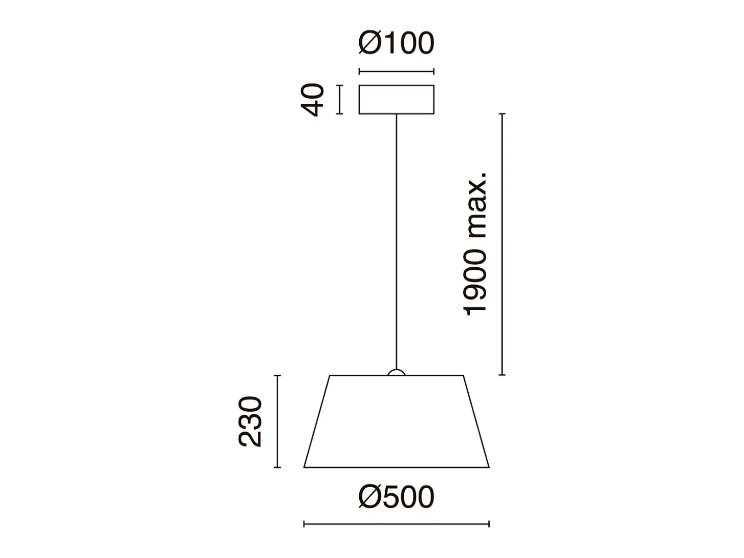 Lámpara de techo FIRENZE estilo clásico y moderno - Alt. 190 cm - Pantalla ø50 cm - E27 60W - IP20 - acero y beige
