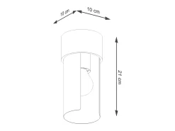 Lámpara De Techo Flash Minimalista De Acero - 1 Fuentes Luminosas - L.10 X A.21 Cm - Blanco