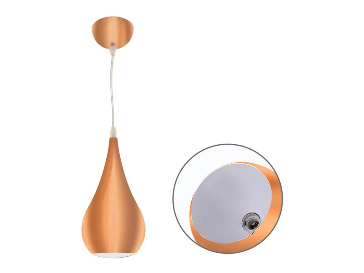 Lámpara de techo Gaio Lumit 40W altura regulable cobre Ø16 cm