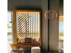Lámpara de techo Ganges Bel Air 40W altura regulable madera Ø35 cm