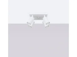 Lámpara de techo Gloow minimalista de aluminio - 4 fuentes luminosas 3000K - L.25 x A.16,5 cm - blanco
