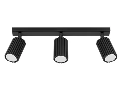 Lámpara de techo Gloow minimalista de aluminio - 3 fuentes luminosas 3000K - L.45 x A.16,5 cm - negro