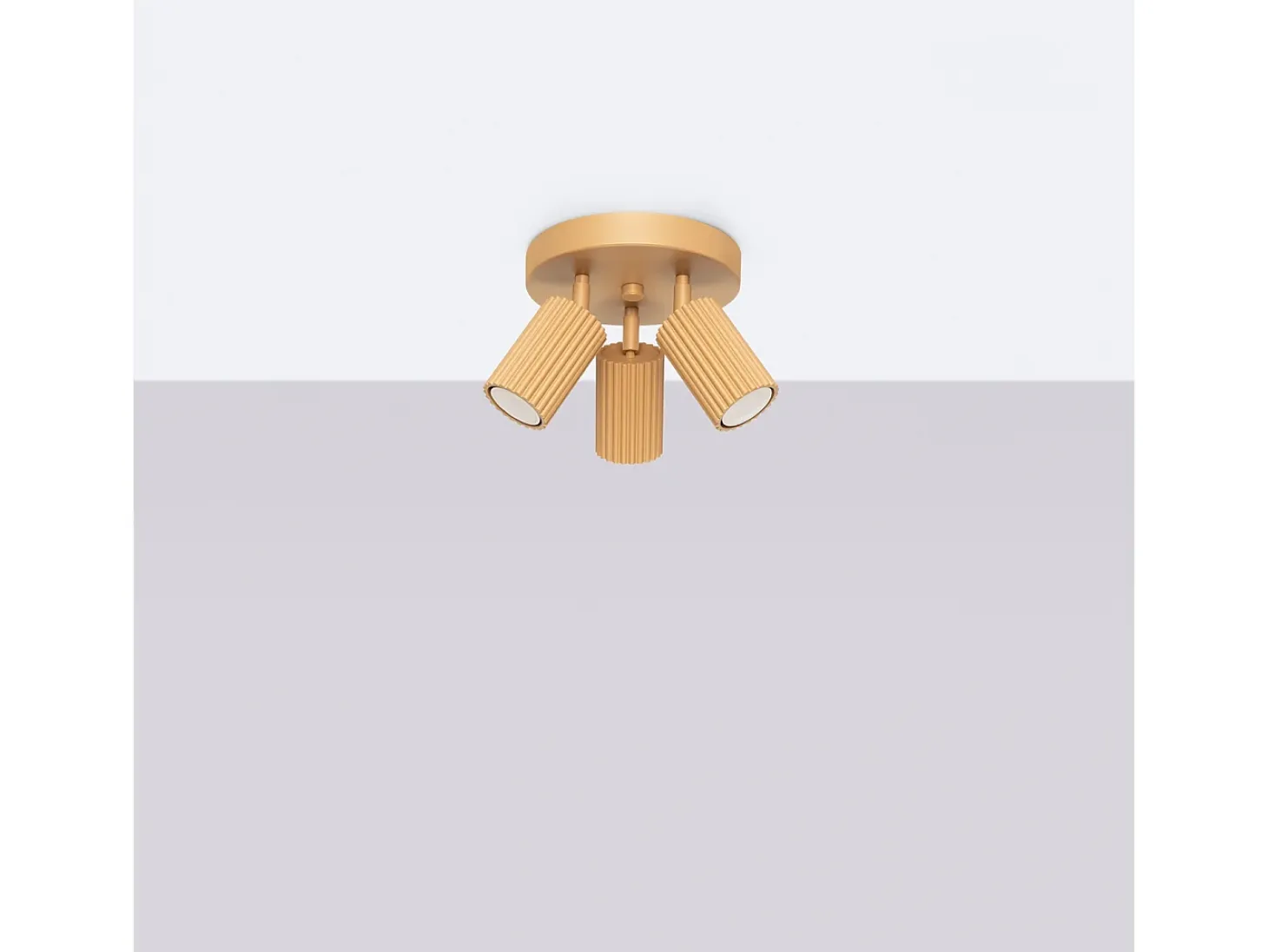 Lámpara de techo Gloow minimalista de aluminio - 3 fuentes luminosas 3000K - L.19,5 x A.18 cm - dorado