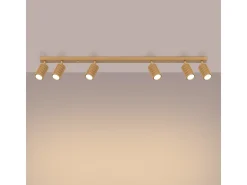 Lámpara de techo Gloow minimalista de aluminio - 6 fuentes luminosas 4000K - L.117 x A.16,5 cm - dorado