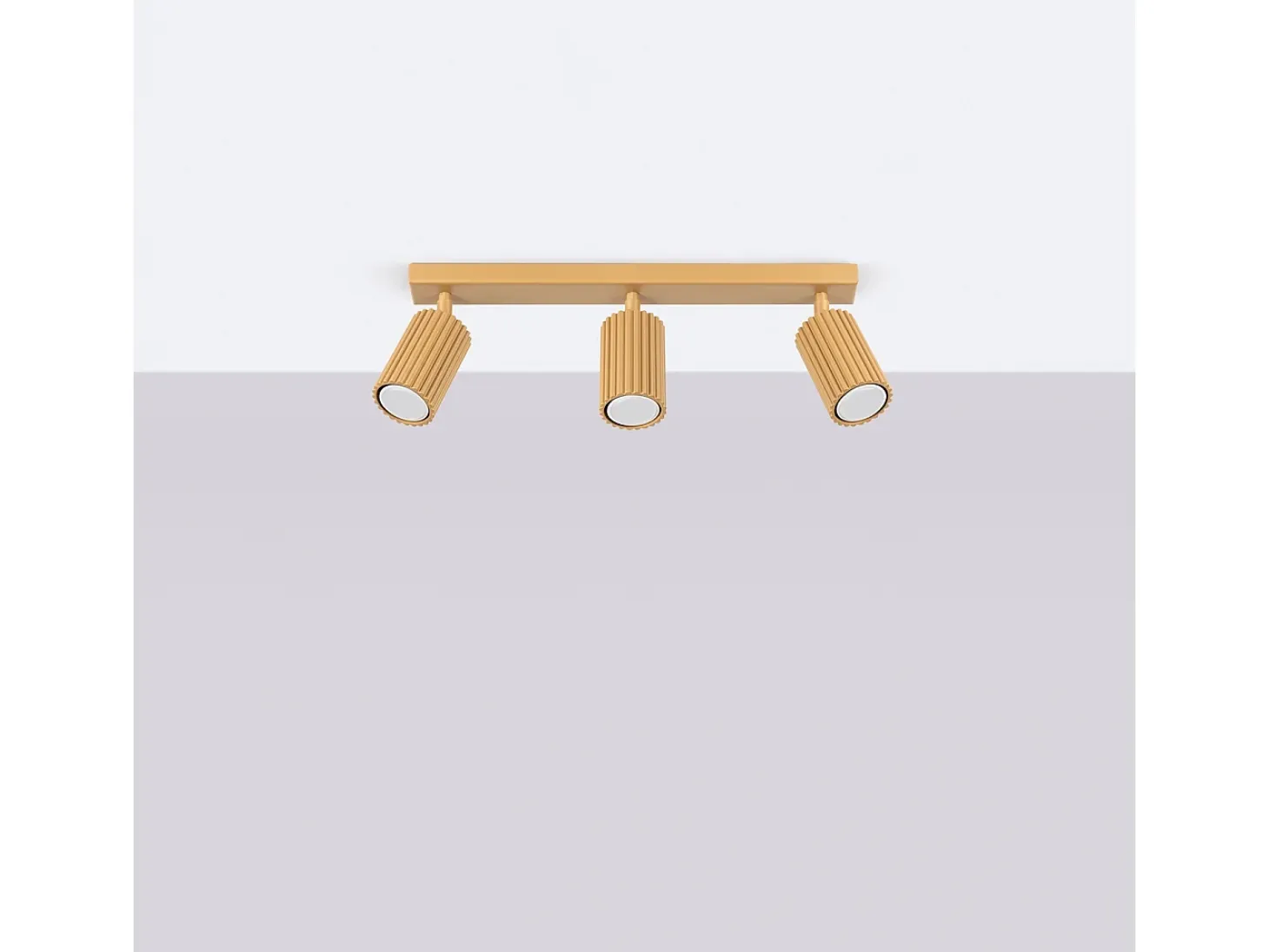 Lámpara de techo Gloow minimalista de aluminio - 3 fuentes luminosas 3000K - L.45 x A.16,5 cm - dorado