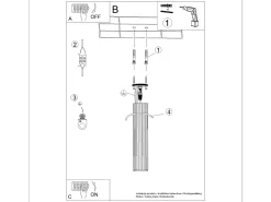 Lámpara de techo Gloow minimalista de aluminio - 1 fuentes luminosas 3000K - L.6,5 x A.40 cm - negro