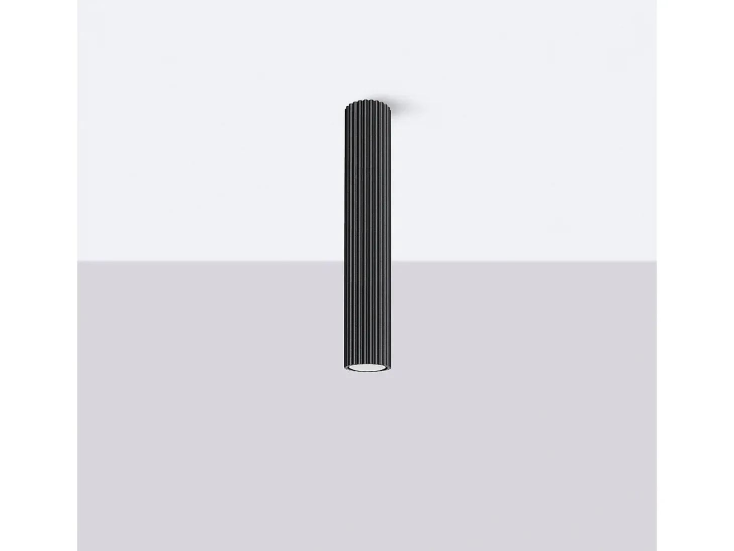 Lámpara de techo Gloow minimalista de aluminio - 1 fuentes luminosas 3000K - L.6,5 x A.40 cm - negro