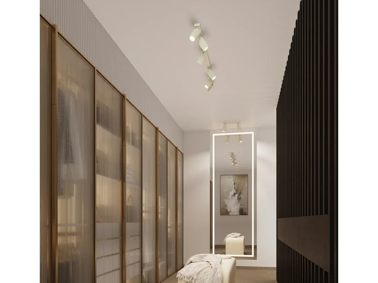 Lámpara de techo Gloow minimalista de aluminio - 1 fuentes luminosas 4000K - L.6,5 x A.60 cm - beige