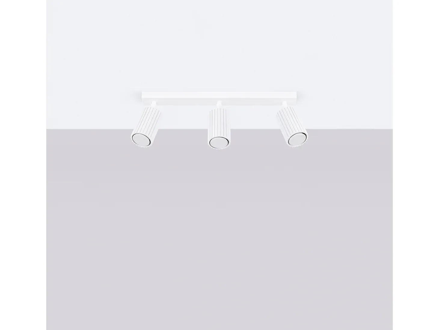 Lámpara de techo Gloow minimalista de aluminio - 3 fuentes luminosas 3000K - L.45 x A.16,5 cm - blanco