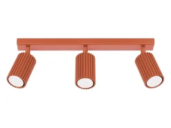 Lámpara de techo Gloow minimalista de aluminio - 3 fuentes luminosas 3000K - L.45 x A.16,5 cm - ocre rojo