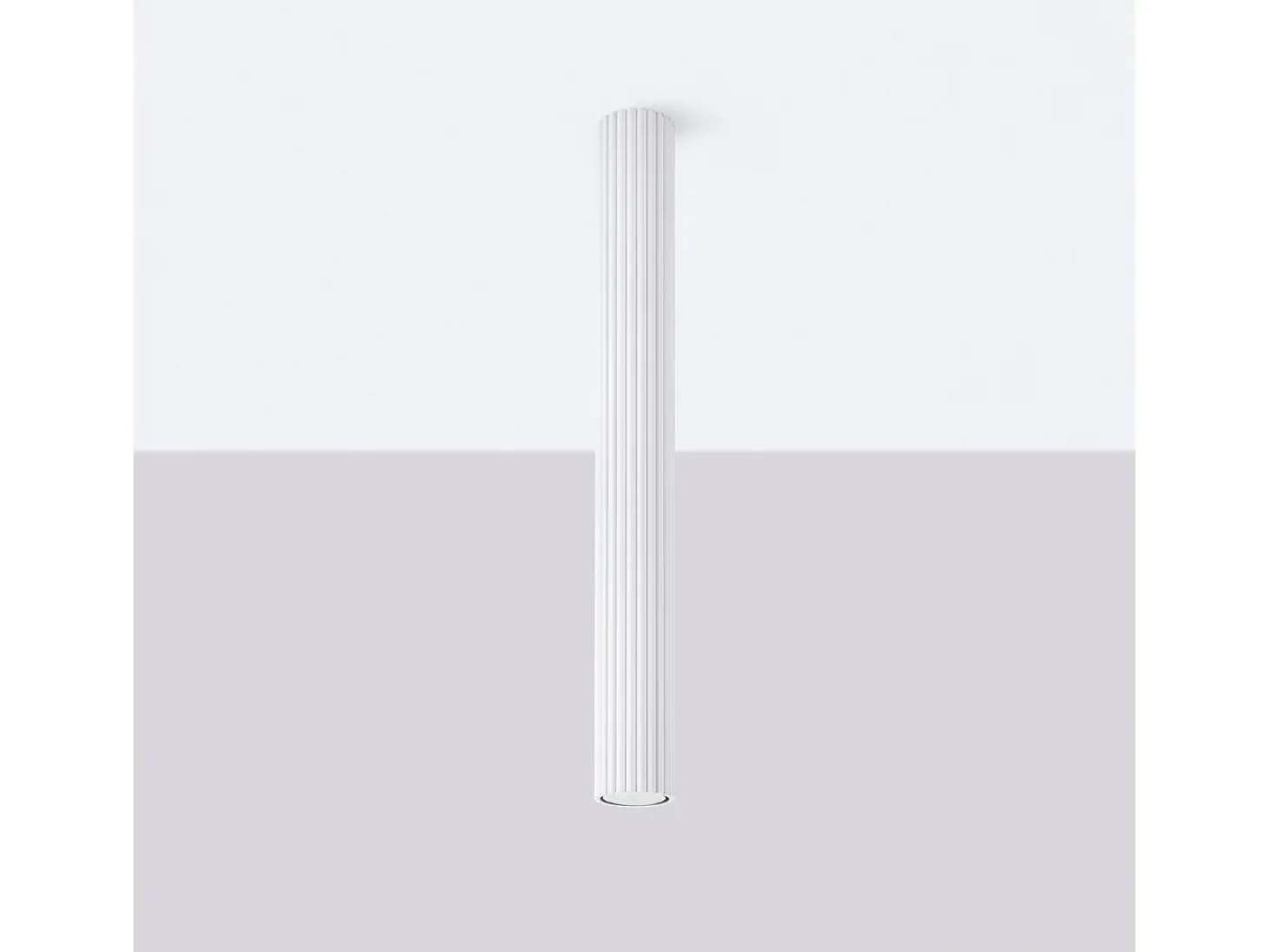 Lámpara de techo Gloow minimalista de aluminio - 1 fuentes luminosas 3000K - L.6,5 x A.60 cm - blanco
