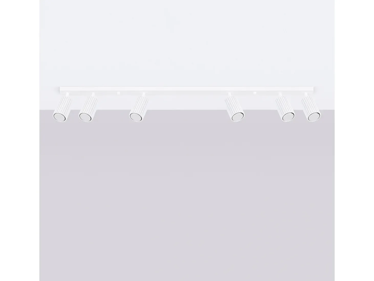 Lámpara de techo Gloow minimalista de aluminio - 6 fuentes luminosas 3000K - L.117 x A.16,5 cm - blanco