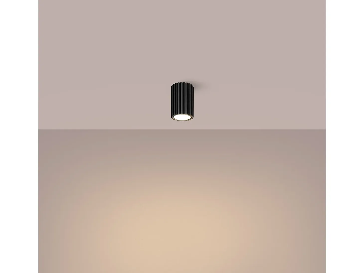 Lámpara de techo Gloow minimalista de aluminio - 1 fuentes luminosas 4000K - L.6,5 x A.10 cm - negro