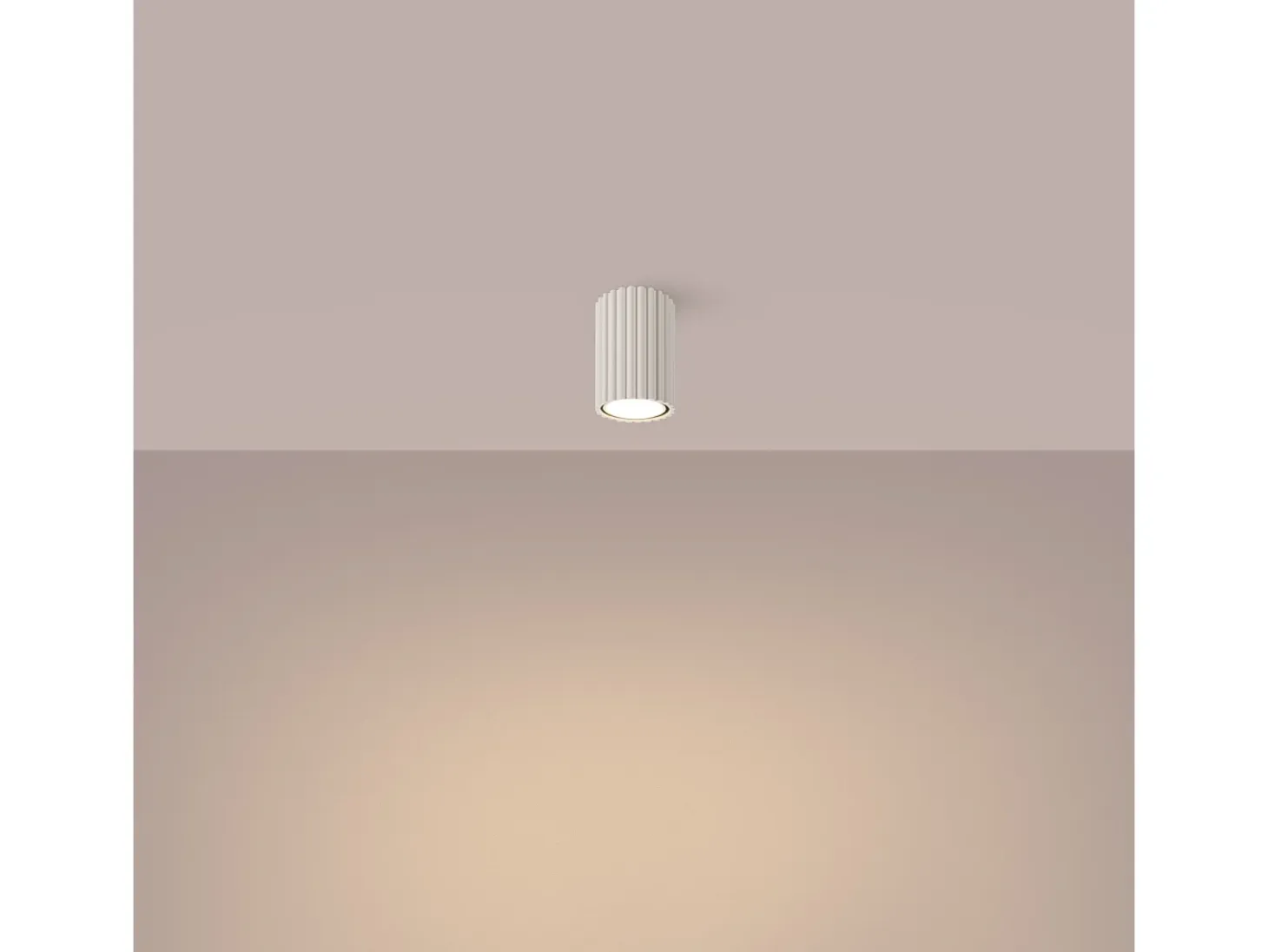 Lámpara de techo Gloow minimalista de aluminio - 1 fuentes luminosas 4000K - L.6,5 x A.10 cm - beige