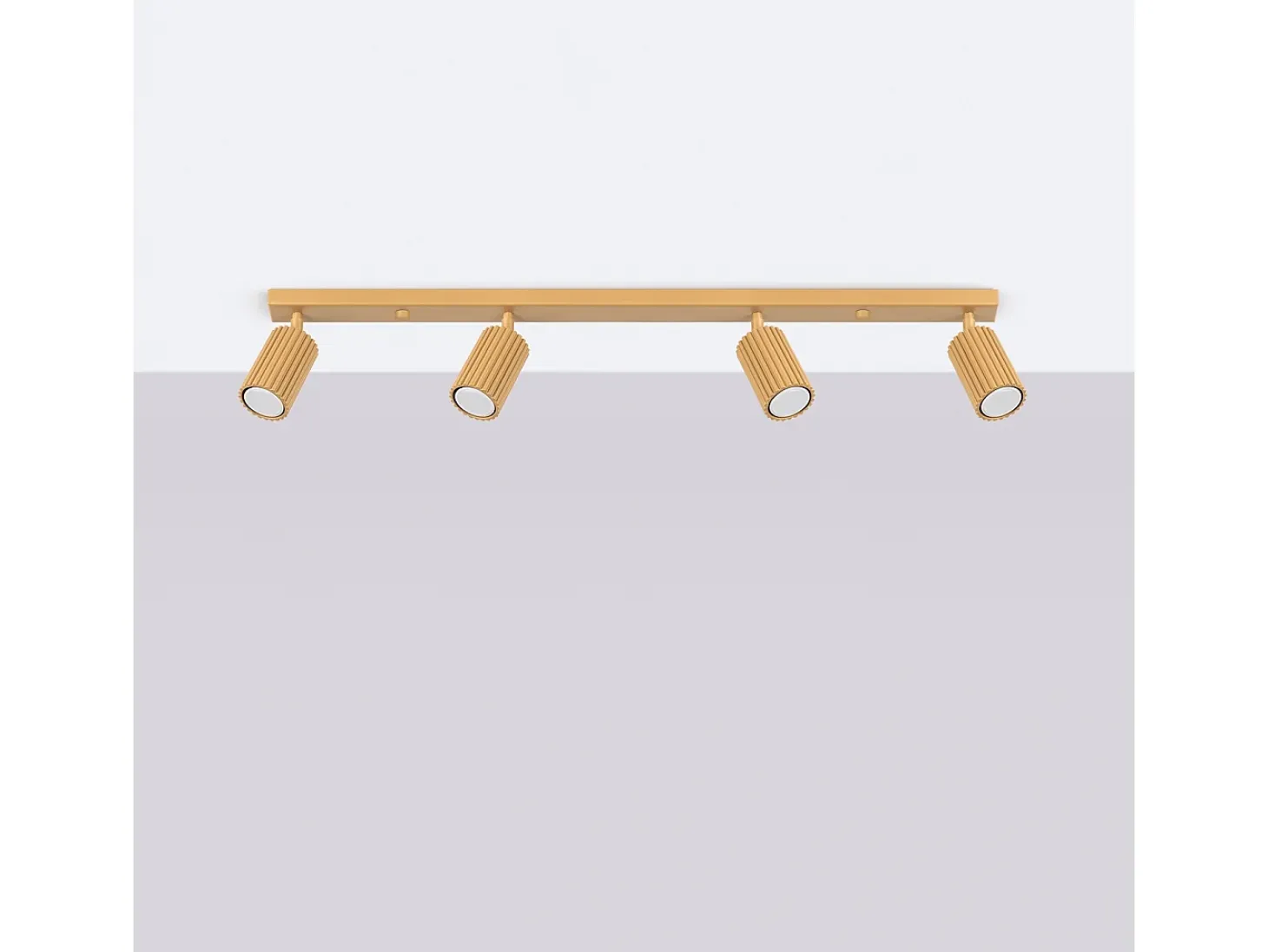 Lámpara de techo Gloow minimalista de aluminio - 4 fuentes luminosas 3000K - L.81 x A.16,5 cm - dorado
