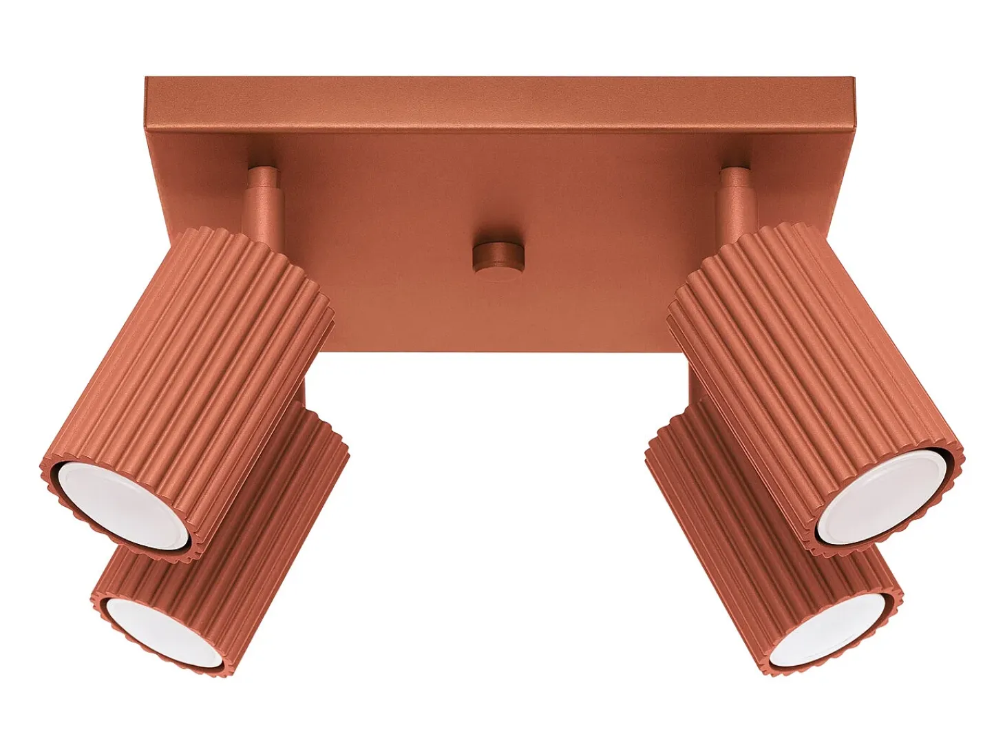 Lámpara de techo Gloow minimalista de aluminio - 4 fuentes luminosas 3000K - L.25 x A.16,5 cm - ocre rojo