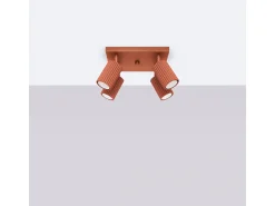 Lámpara de techo Gloow minimalista de aluminio - 4 fuentes luminosas 3000K - L.25 x A.16,5 cm - ocre rojo