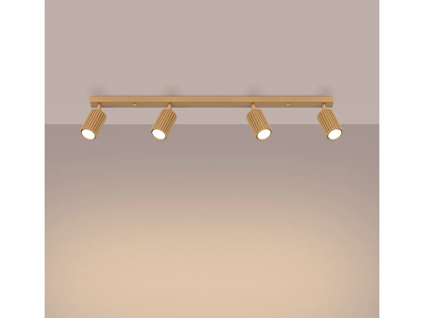 Lámpara de techo Gloow minimalista de aluminio - 4 fuentes luminosas 4000K - L.81 x A.16,5 cm - dorado