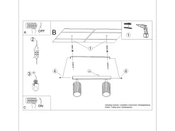 Lámpara de techo Gloow minimalista de aluminio - 2 fuentes luminosas 3000K - L.30 x A.16,5 cm - ocre rojo
