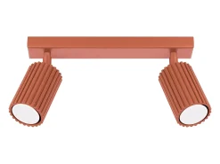 Lámpara de techo Gloow minimalista de aluminio - 2 fuentes luminosas 3000K - L.30 x A.16,5 cm - ocre rojo