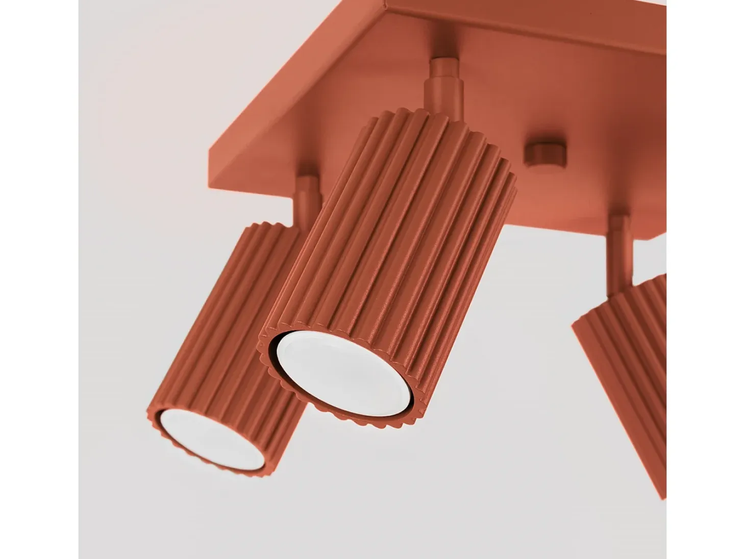 Lámpara de techo Gloow minimalista de aluminio - 4 fuentes luminosas 4000K - L.25 x A.16,5 cm - ocre rojo