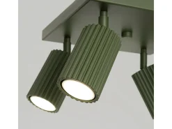 Lámpara de techo Gloow minimalista de aluminio - 4 fuentes luminosas 4000K - L.25 x A.16,5 cm - verde oliva
