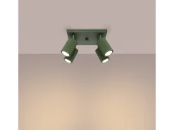 Lámpara de techo Gloow minimalista de aluminio - 4 fuentes luminosas 4000K - L.25 x A.16,5 cm - verde oliva