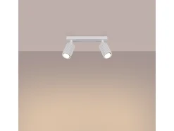 Lámpara de techo Gloow minimalista de aluminio - 2 fuentes luminosas 4000K - L.30 x A.16,5 cm - blanco