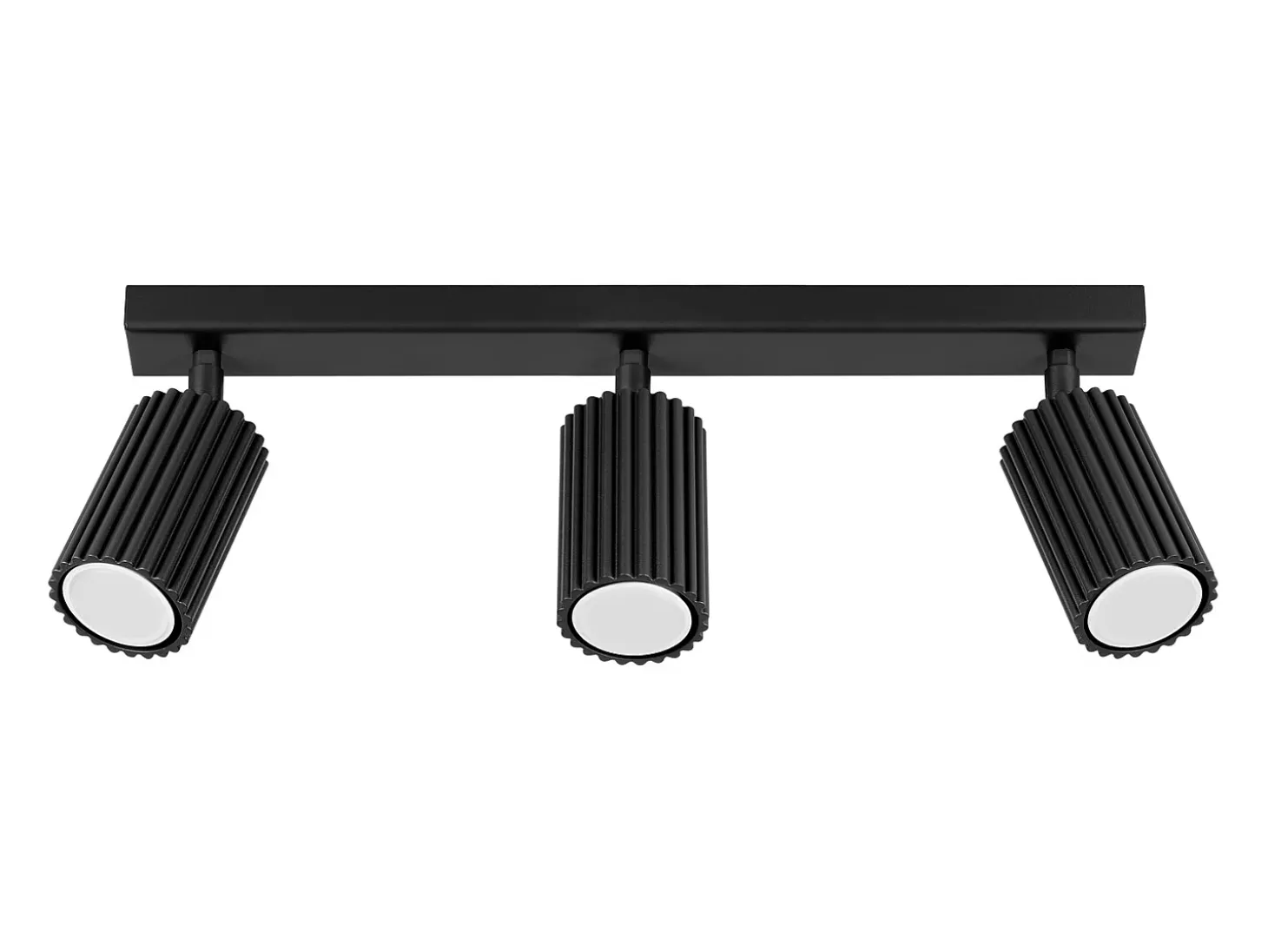 Lámpara de techo Gloow minimalista de aluminio - 3 fuentes luminosas 4000K - L.45 x A.16,5 cm - negro